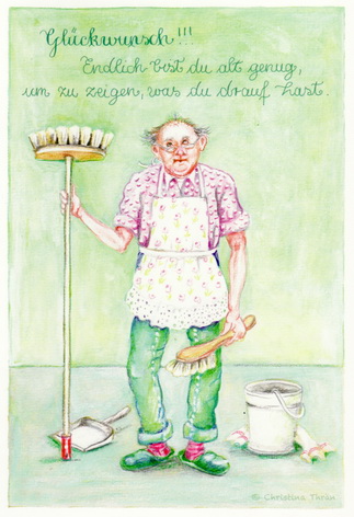 Christina Thrän Postkarte "Glückwunsch! Endlich bist du alt genug"