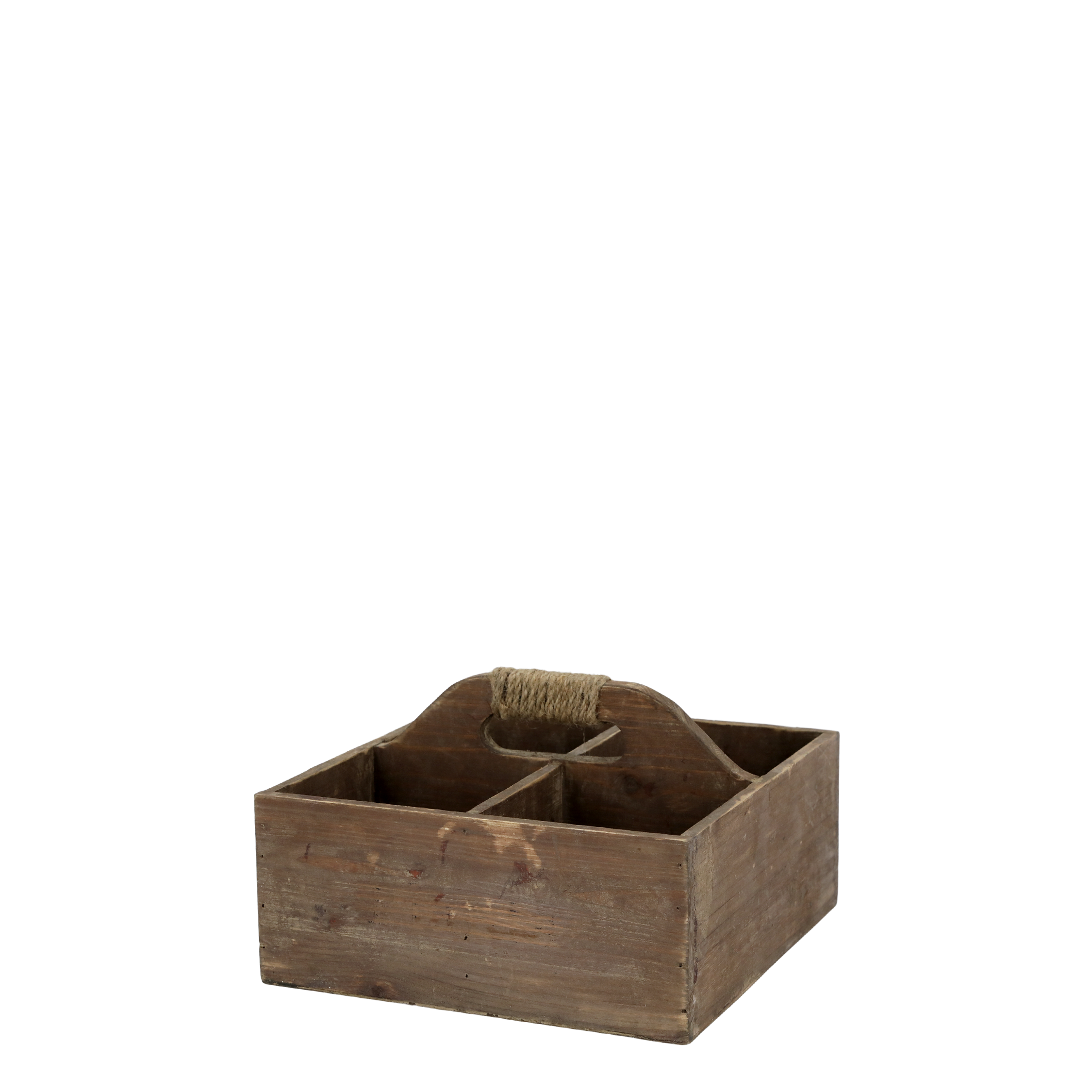 Chic Antique Holzkasten mit Griff und 4 Fächern H16 L24 B24 cm