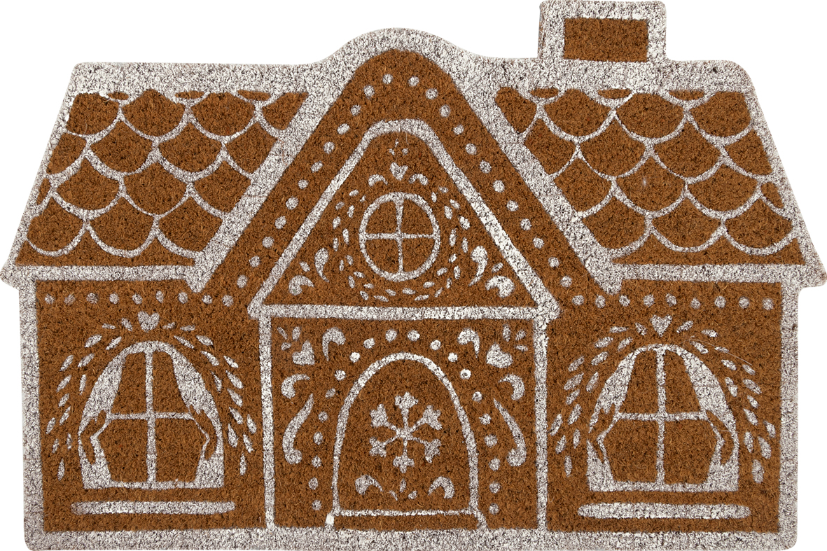 Greengate Fußmatte Lebkuchenhaus weiß Gingerbread house white