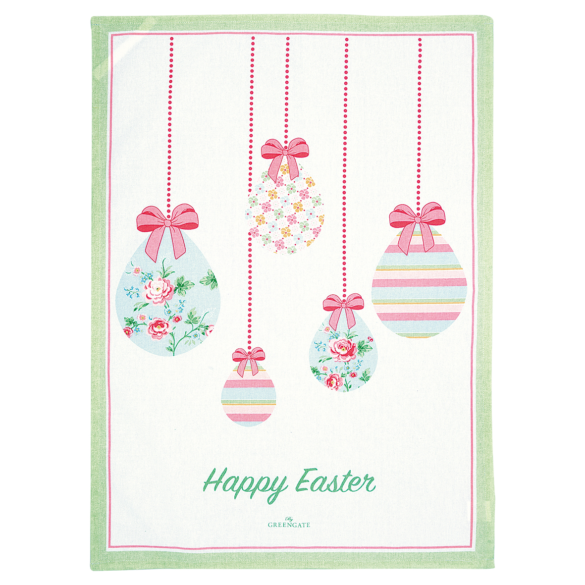 Greengate Geschirrtuch piece printed Alma easter white