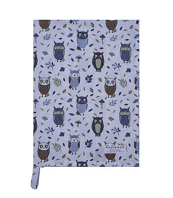 Krasilnikoff Geschirrtuch Retro owl blue Teatowel 50 x 70 cm Retro owl blue