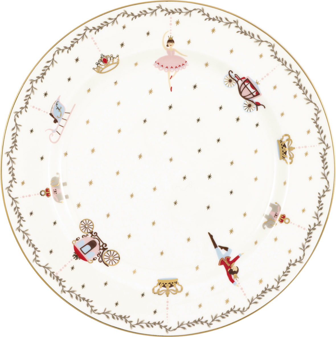 Greengate Frühstücksteller Royal christmas white