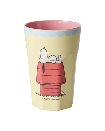 RICE X PEANUTS hoher cremefarbener Melamin cup Snoopy cream print tall