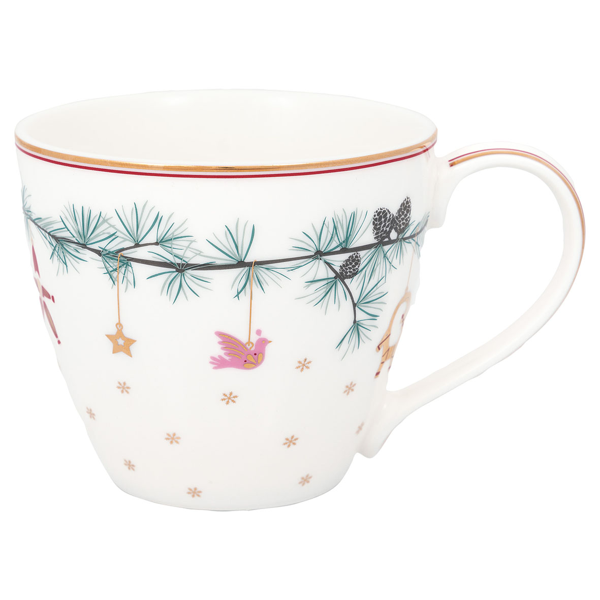 Greengate Becher Juana white Lattecup mit Henkel