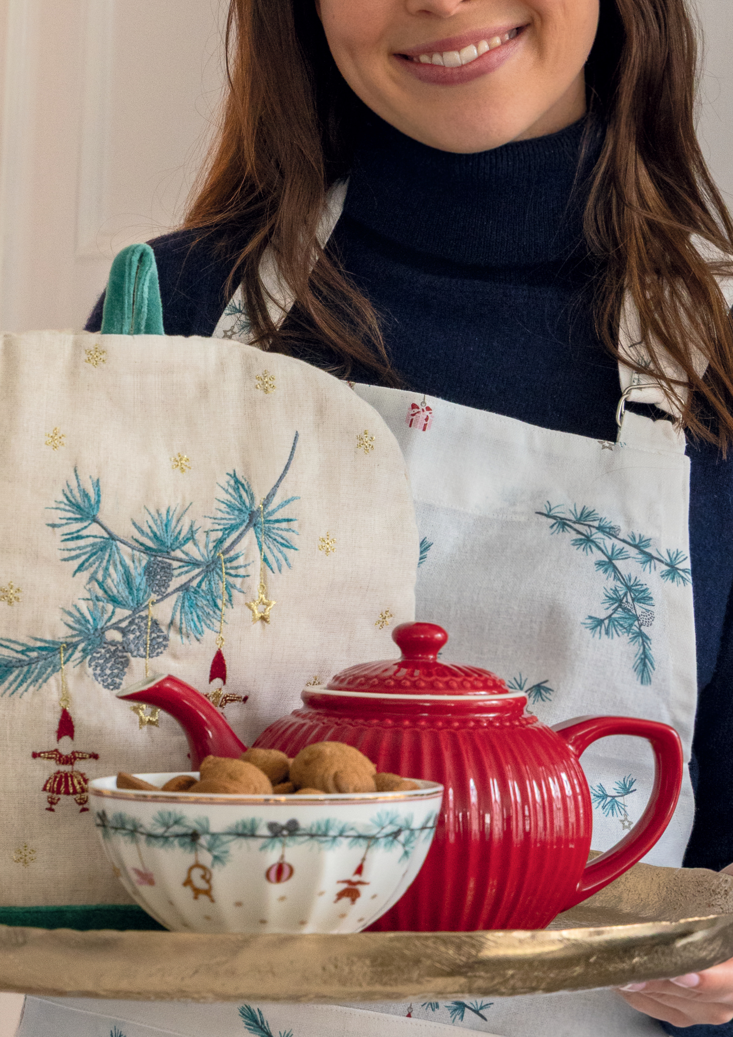 Greengate Geschirrtuch Clarina white