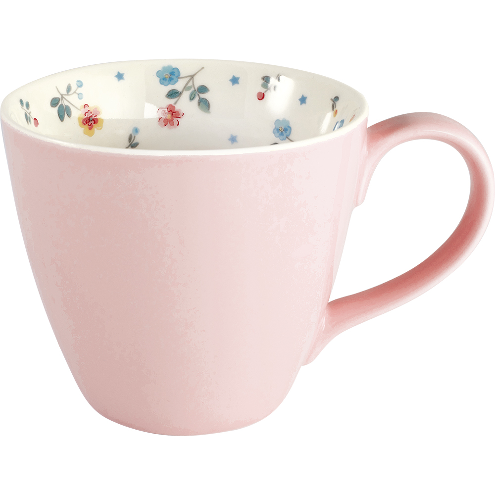 Greengate Becher pale pink Adelena inside Lattecup mit  Henkel