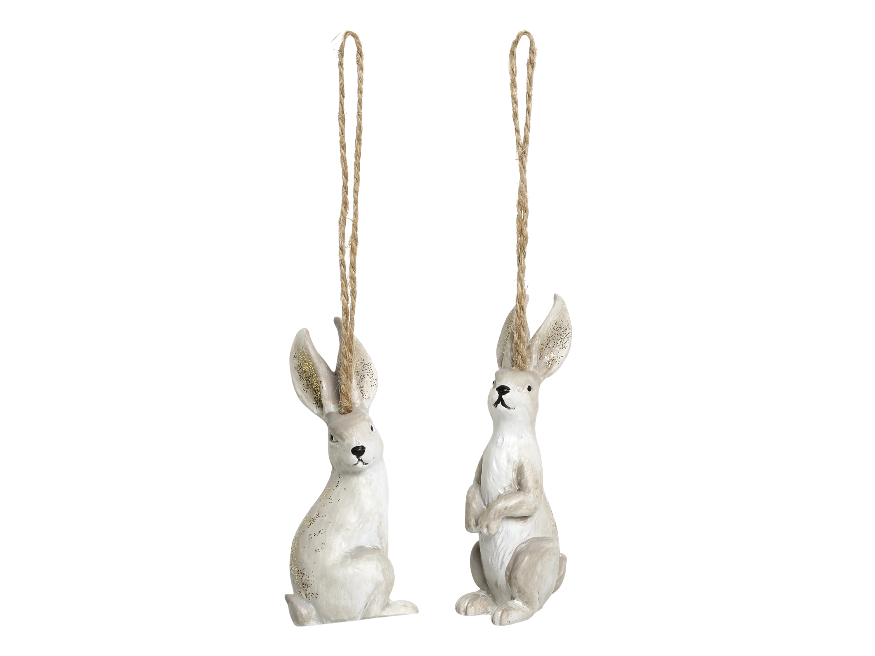 Chic Antique Kaninchen antique creme zum Aufhängen 2-er Set