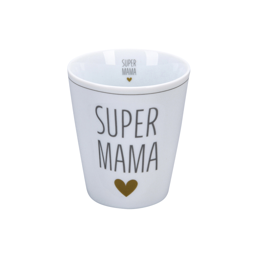 Krasilnikoff Happy Mug Super Mama Trinkbecher ohne Henkel
