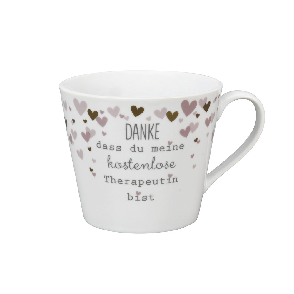 Krasilnikoff Happy Cup Danke dass du meine kostenlose Therapeutin bist Trinkbecher mit Henkel