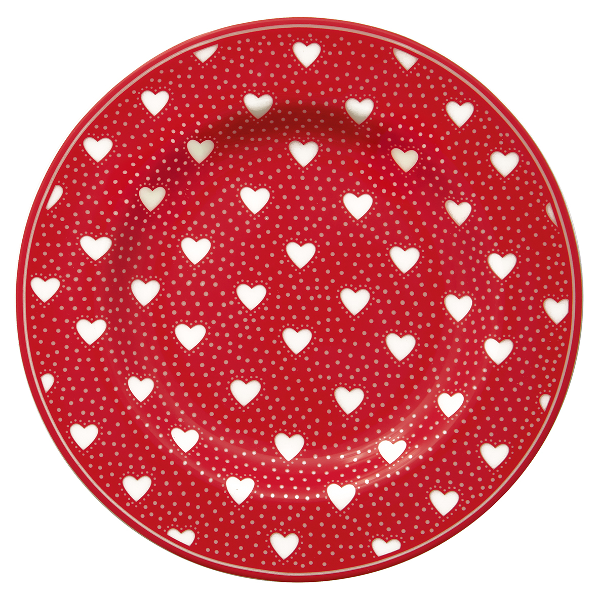 Greengate Tellerchen Small Plate Penny red 15 cm Beilagenteller/Unterteller