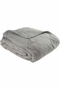 AU MAISON Tagesdecke/Quilt aus Baumwolle mit Leinenquasten, grau, 130x200 cm