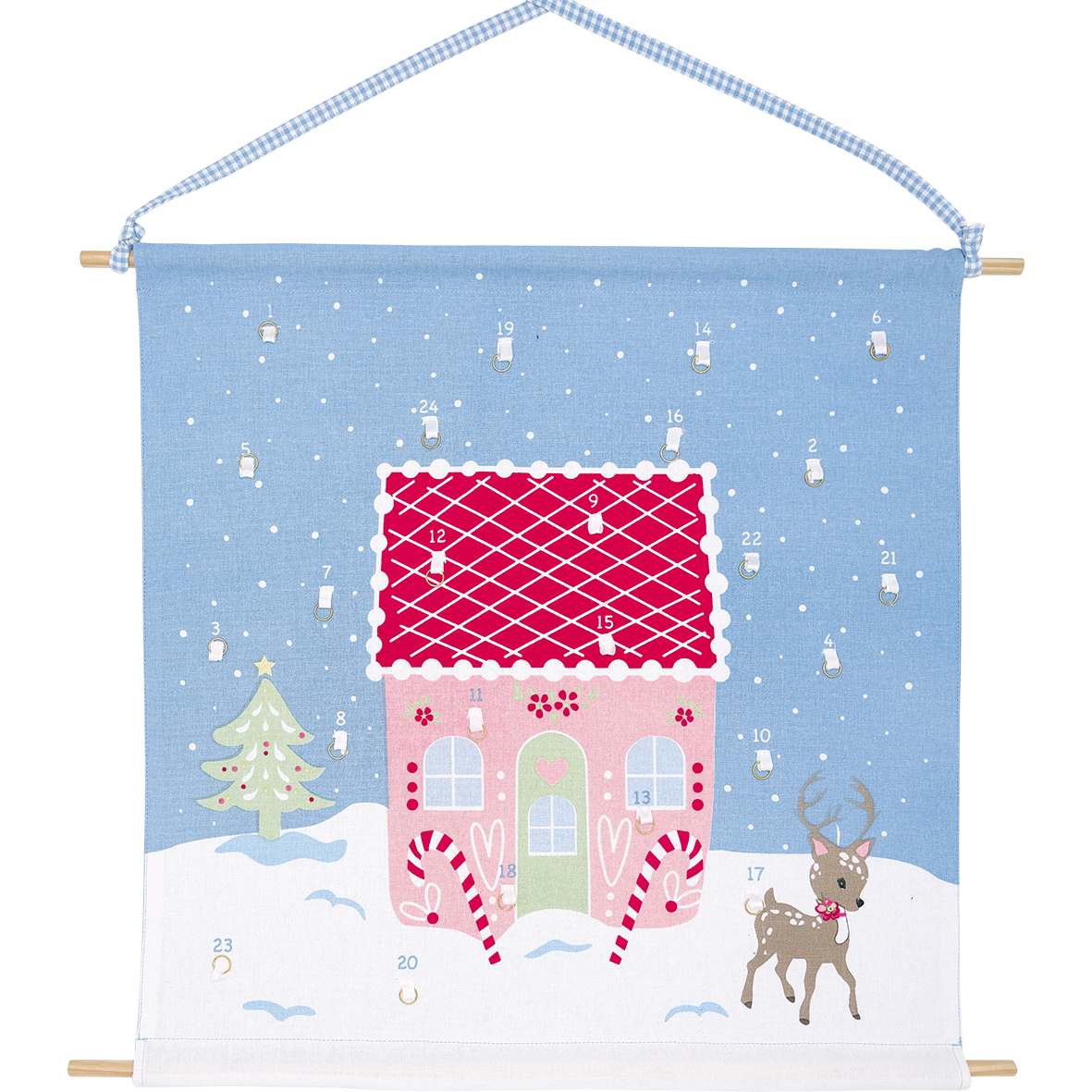 Greengate Adventkalender Laura Homes dusty blue Baumwolle