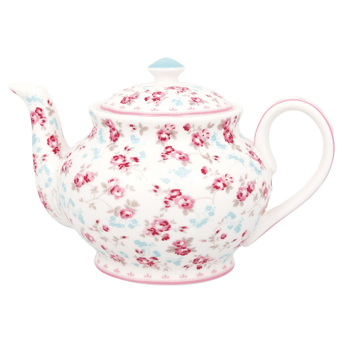 Greengate Tee/Kaffeekanne Elsy white rund