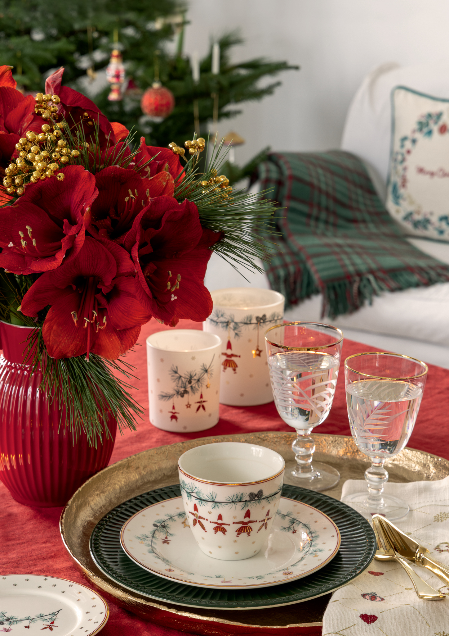 Greengate Baumwolltasche Juana sand print Cotton bag