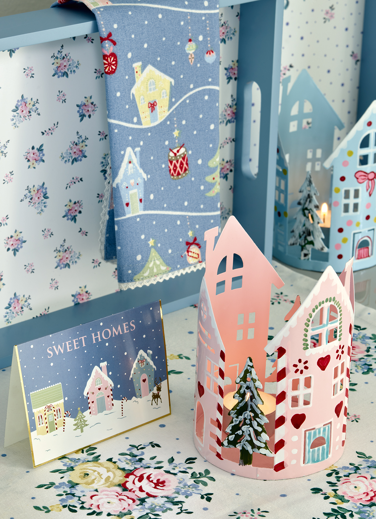 Greengate Weihnachtsstrumpf Laura Homes dusty blue