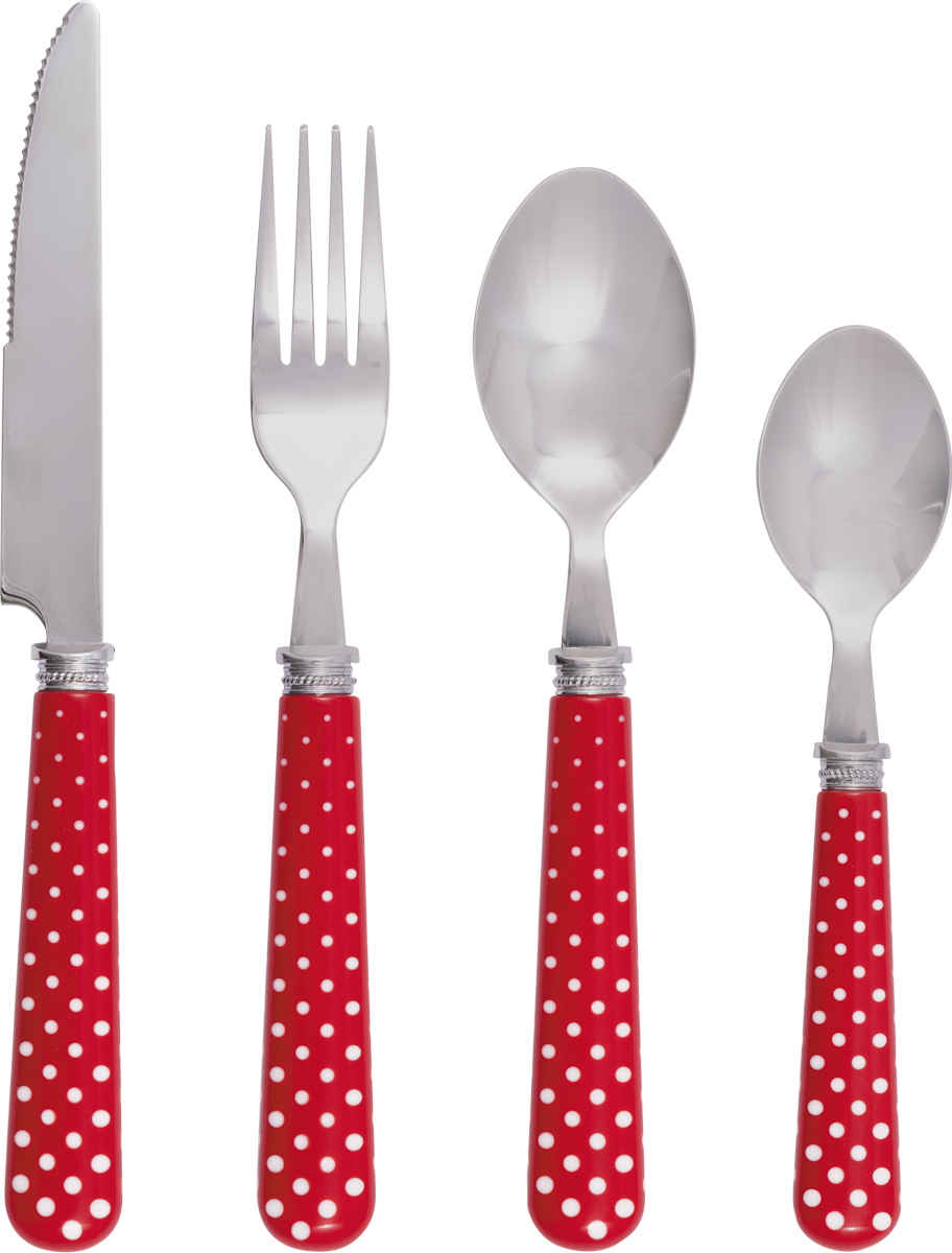 Greengate Besteck Dotty red 4-teilig