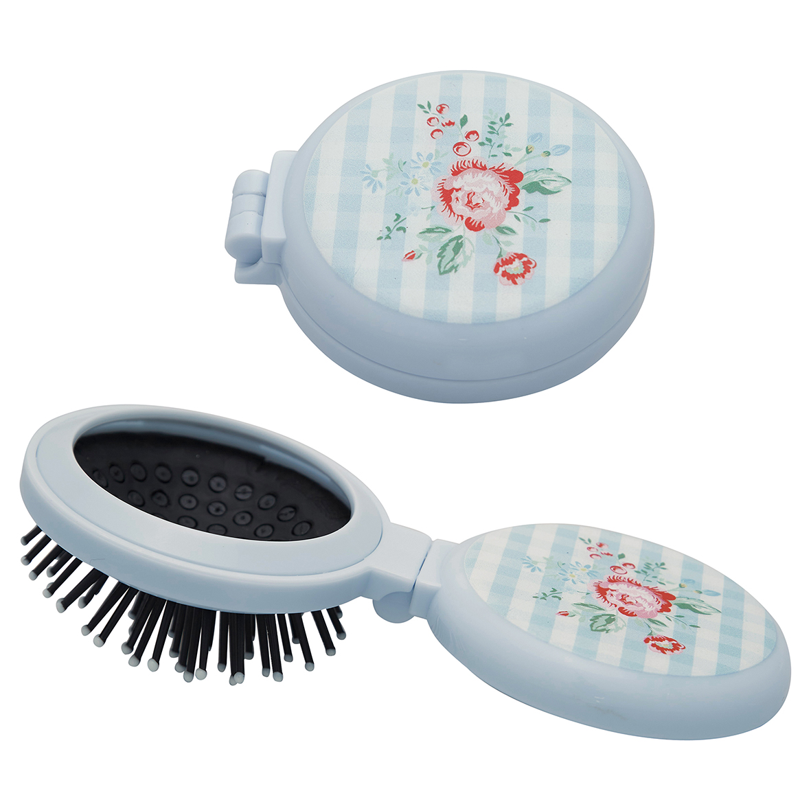 Greengate Taschenspiegel rund mit Bürste Henrietta pale blue