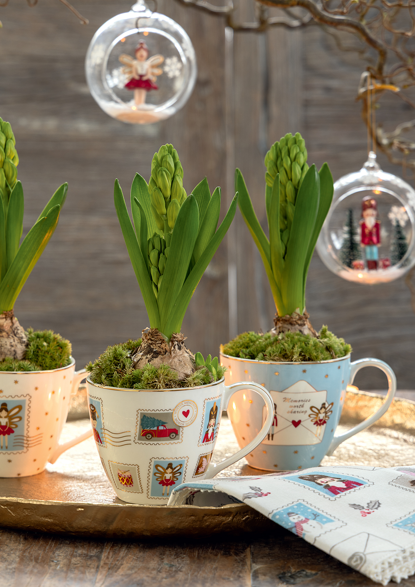 Greengate Becher Xmas letter pale blue