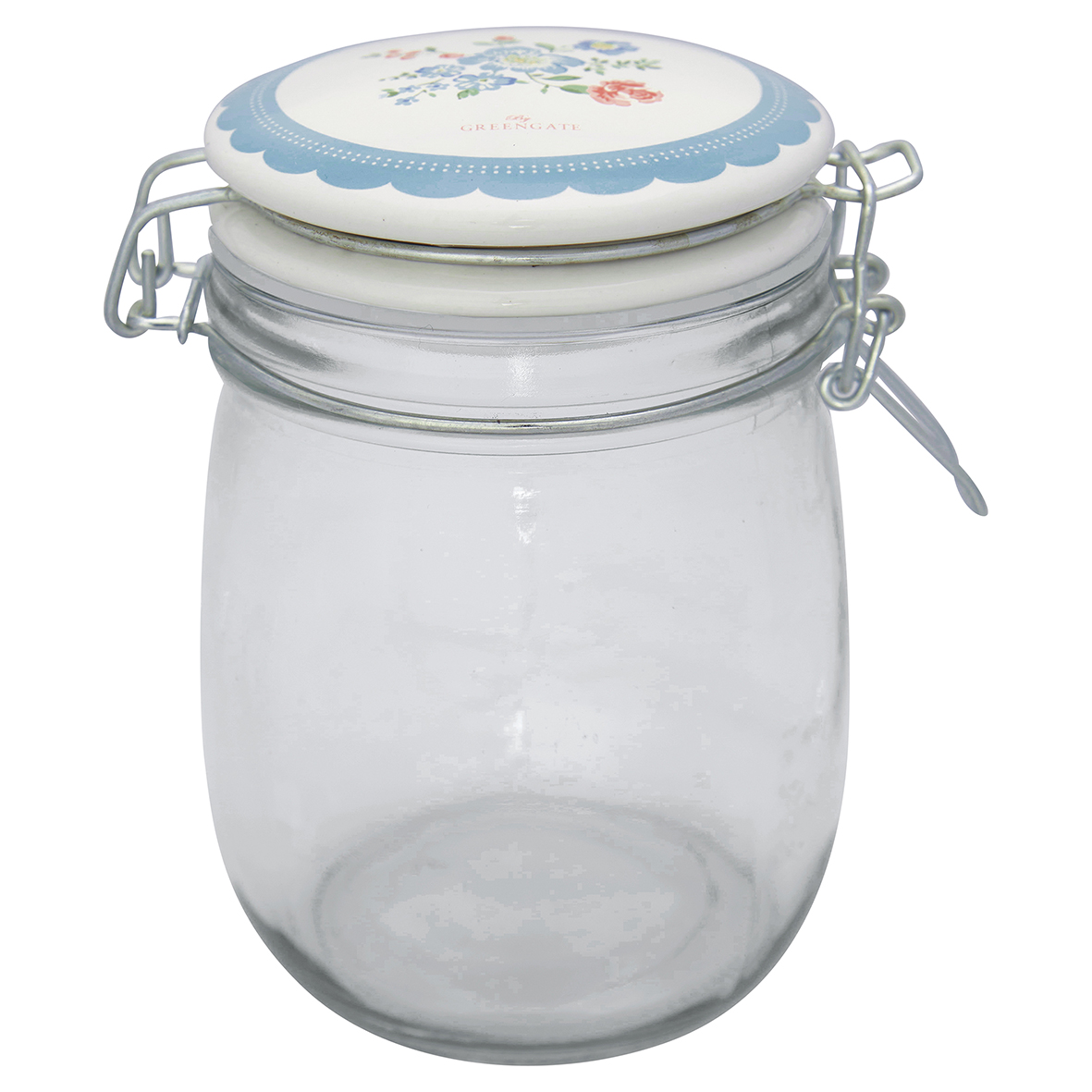 Greengate Aufbewahrungsglas Henrietta pale blue white 0,75L