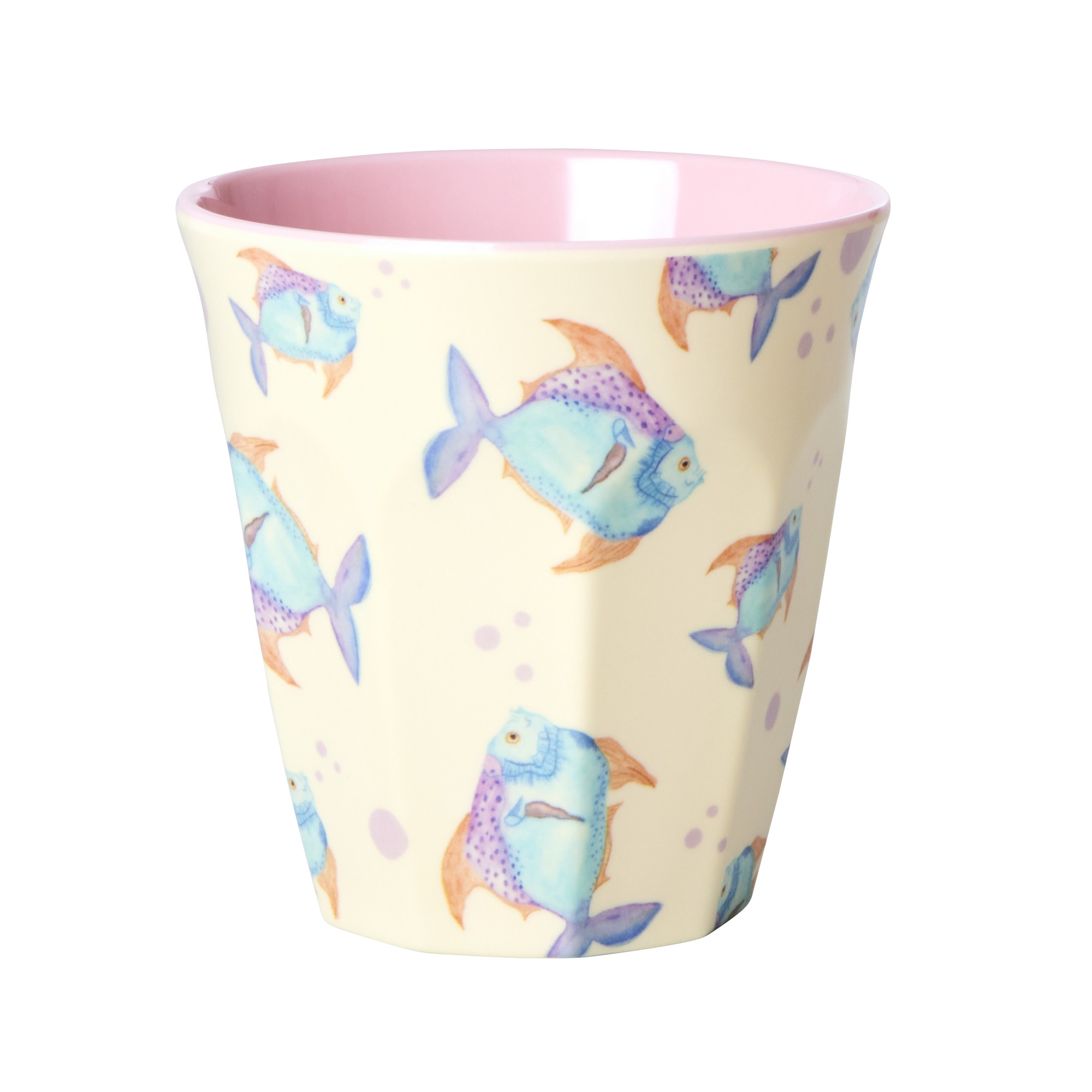 RICE Melamin Becher  Fische medium Two Tone