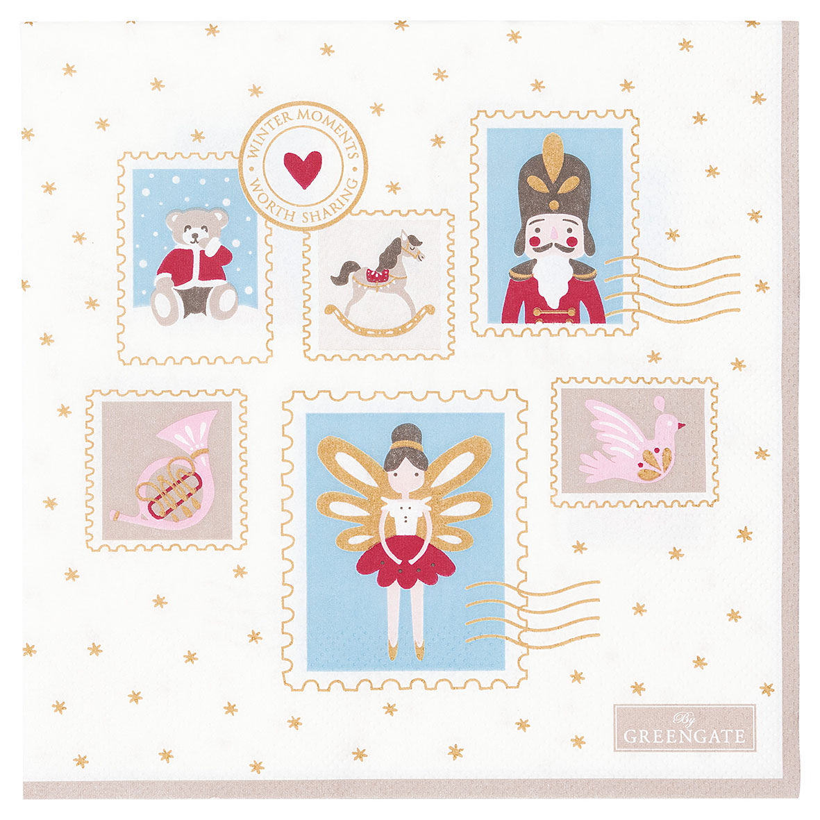 Greengate Papierservietten Xmas letter white large 20 Stück