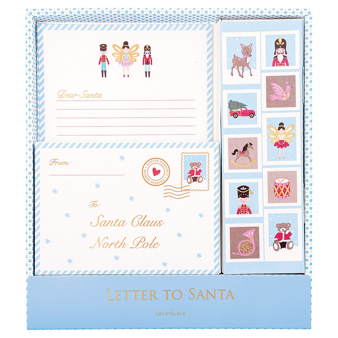 Greengate weihnachtliches Briefpapier Set 12teilig  Xmas white Letter writing set  12pcs