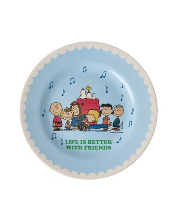 RICE X PEANUTS hellblauer Melamin Teller Snoopy soft blue print
