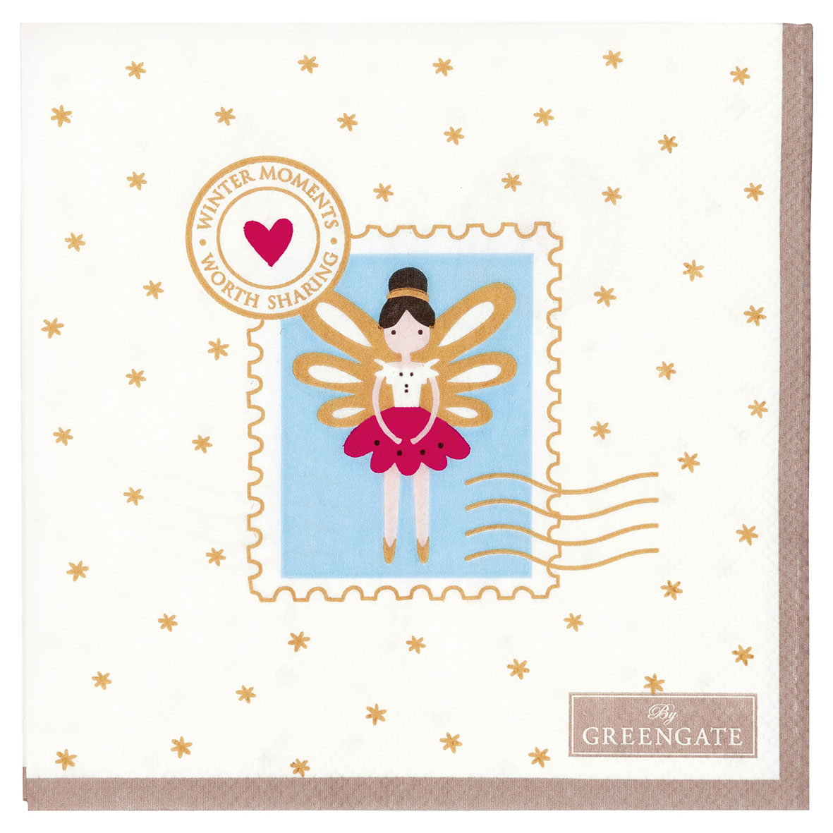 Greengate Papierservietten Xmas letter white small 20 Stück