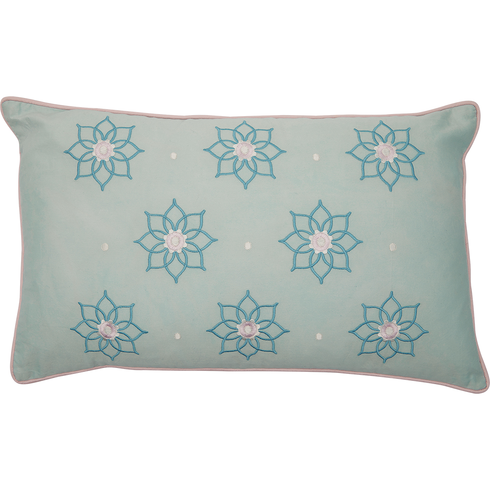 Greengate Kissenbezug Gwen mint  with embroiderymit Stickerei