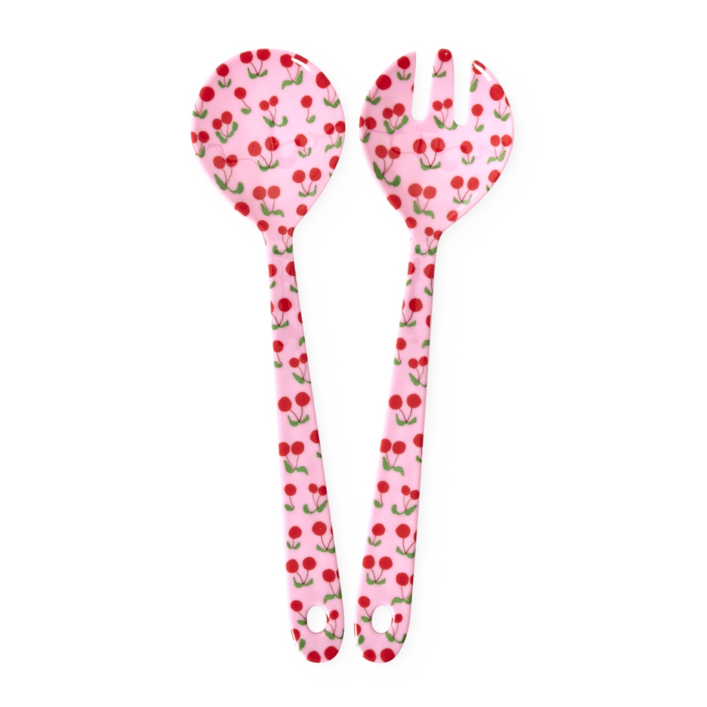 RICE Melamin Salatbesteck Cherry Love 2-teilig