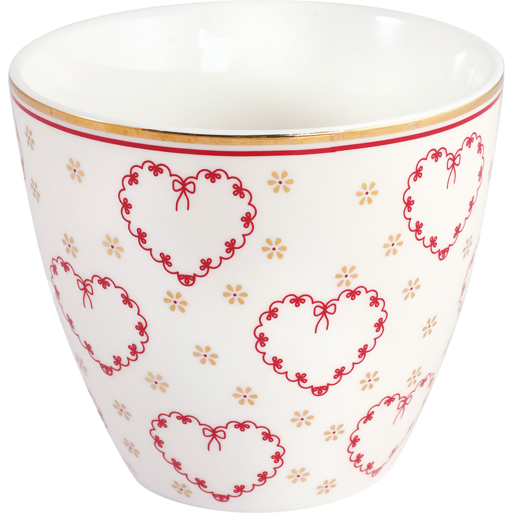 Greengate Lattecup Layla heart white Trinkbecher ohne Henkel