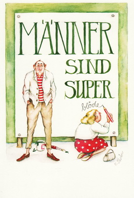 Christina Thrän Postkarte "Männer sind super"