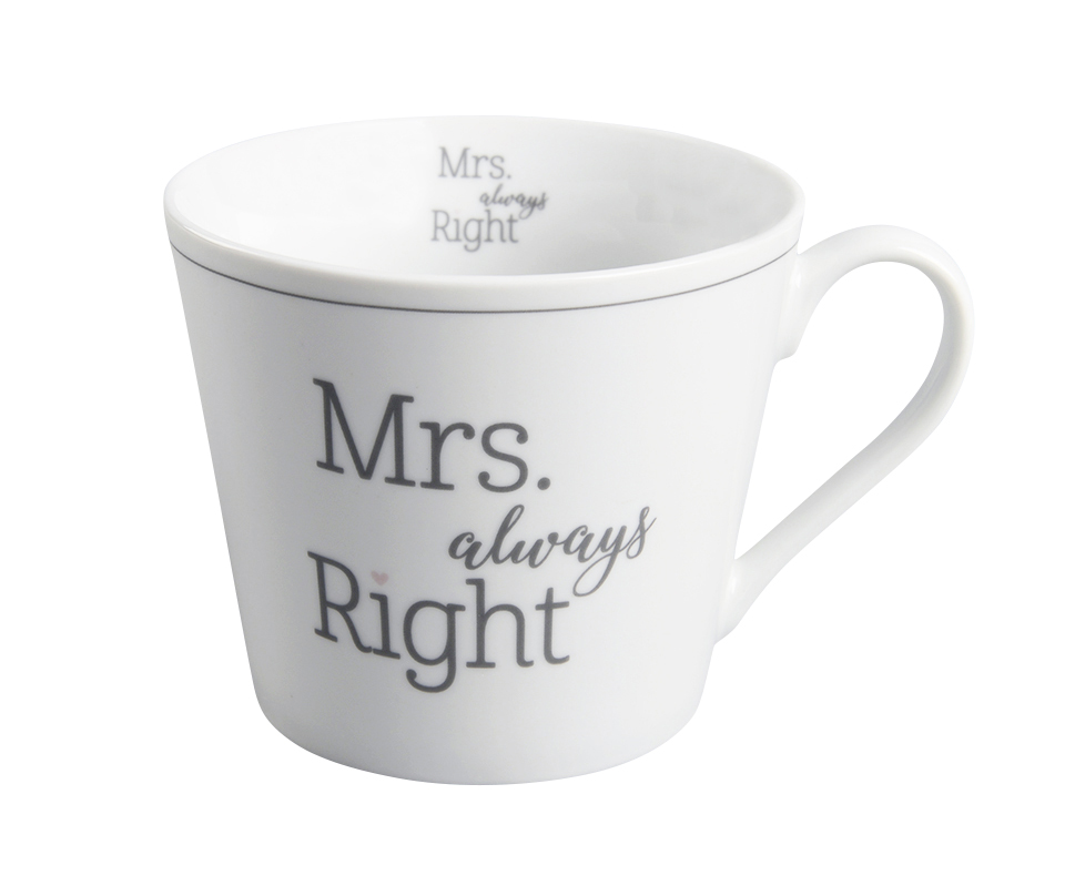 Krasilnikoff Happy Becher "Mrs. always right" 