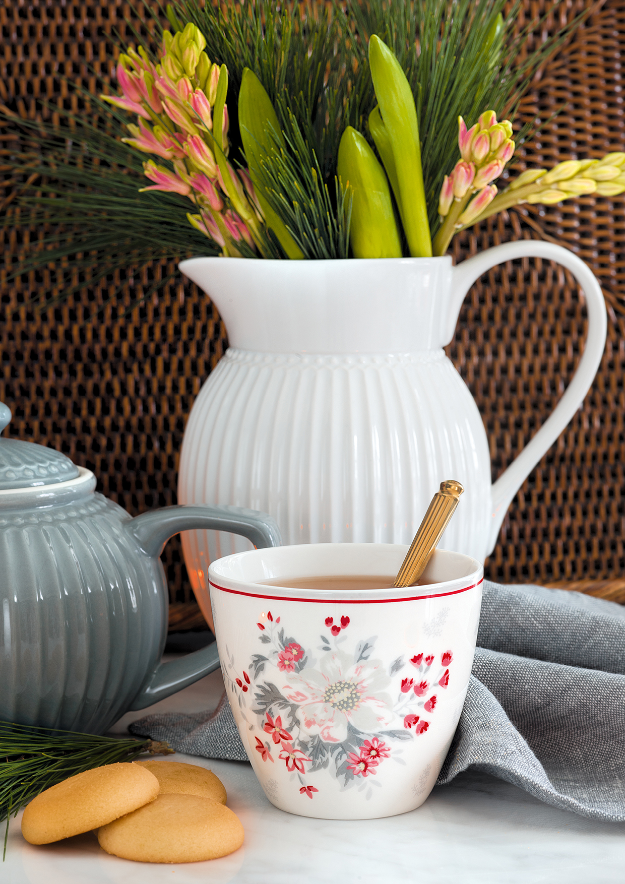 Greengate Lattecup Abella white Trinkbecher ohne Henkel