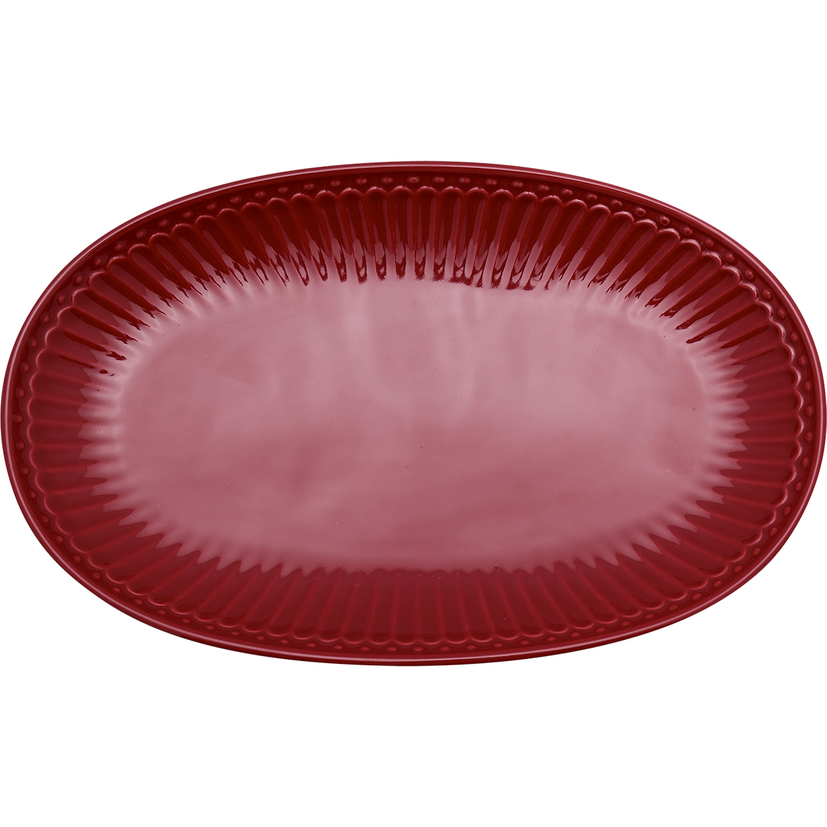 Greengate ovaler Teller/Servierplatte Bisquit Plate Alice claret red