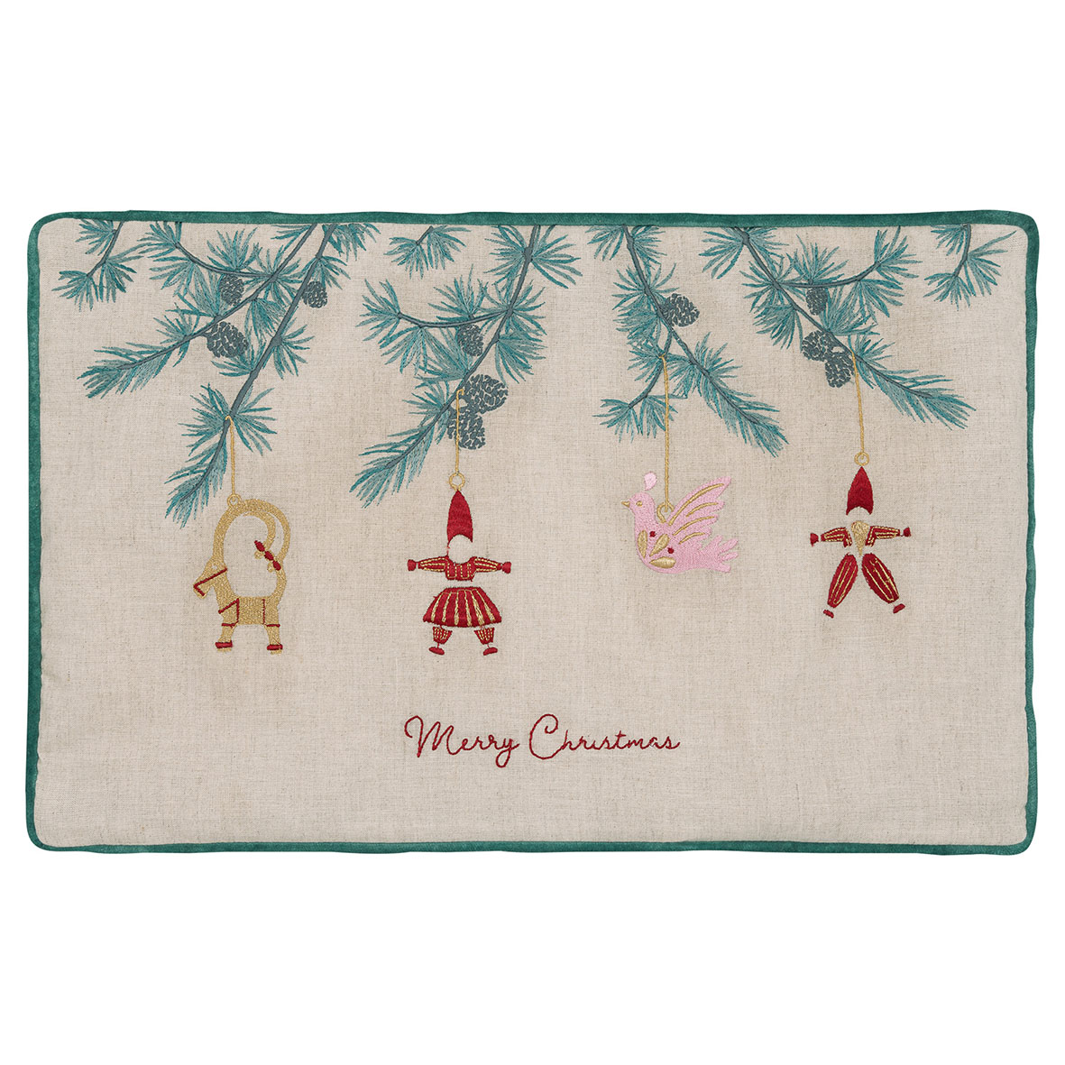 Greengate Kissenbezug Juana sand mit Stickerei 30x50cm Embroidery