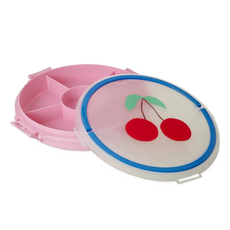 RICE Cherry Serviertablett für Snacks unterteilt tragbar