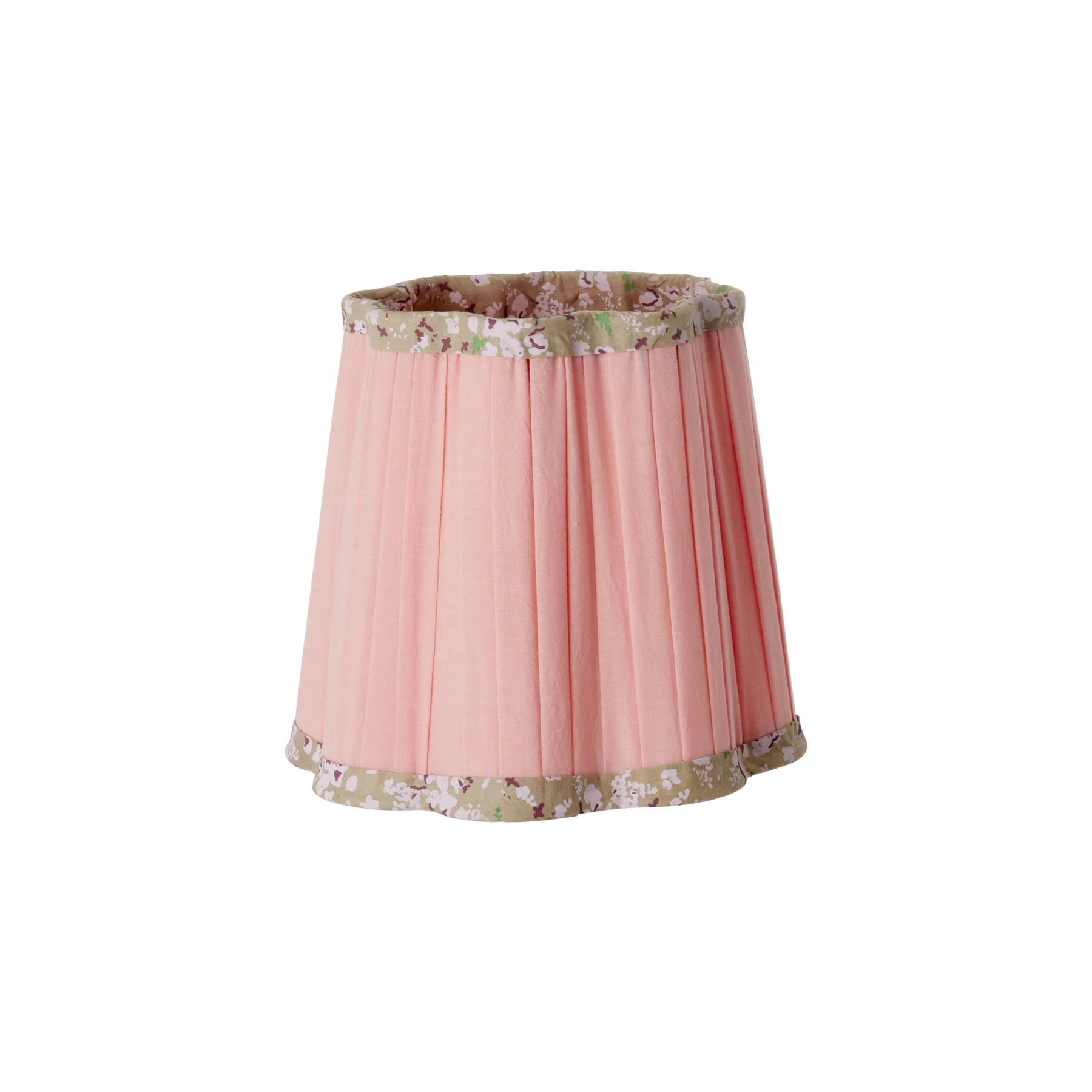 RICE Lampenschirm in hellem altrosa mit Blumenkante