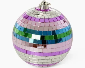 RICE Discokugel Funky stripes mehrfarbig medium