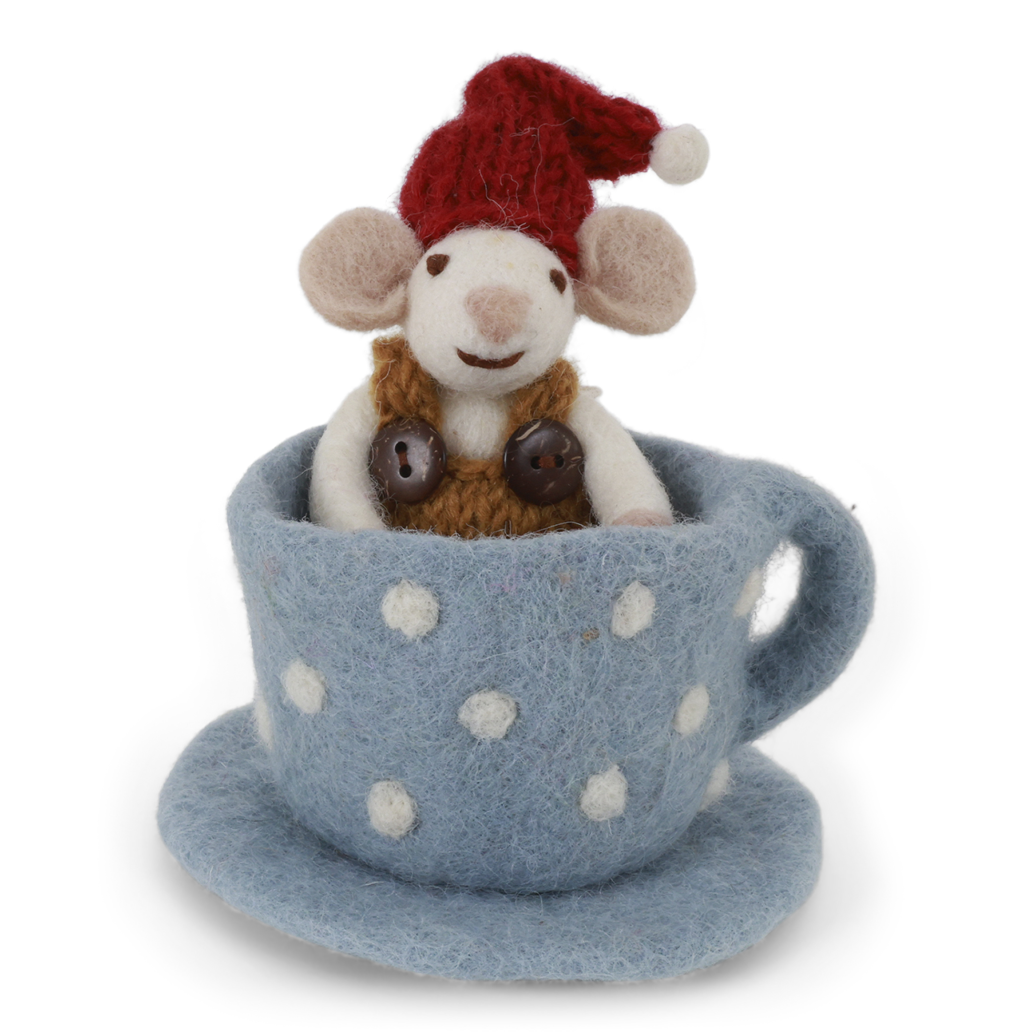 Gry & Sif Maus in blauer Tasse Mouse in blue Coffee cup