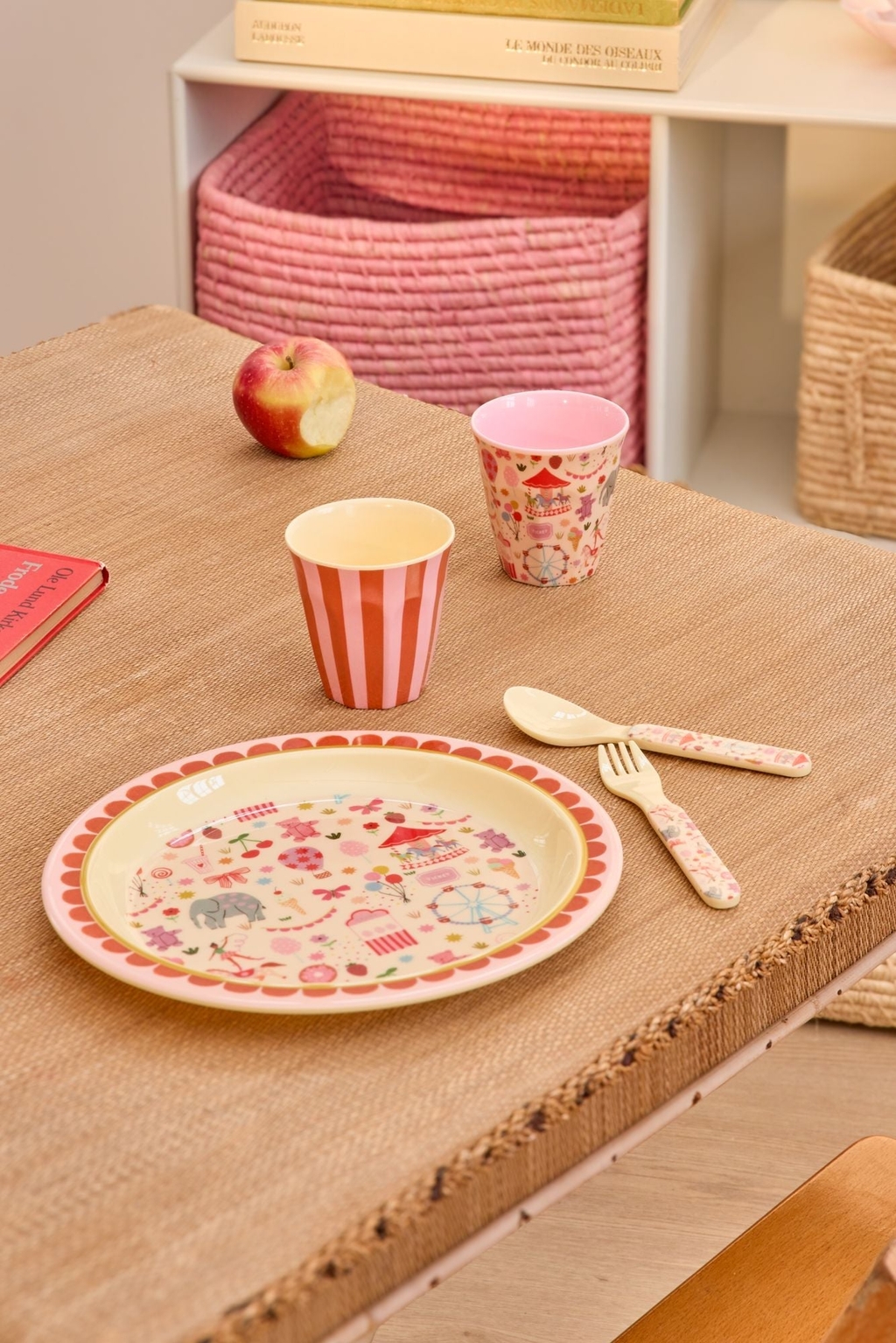 RICE Melamin Schüssel Fun fair Print rosa small