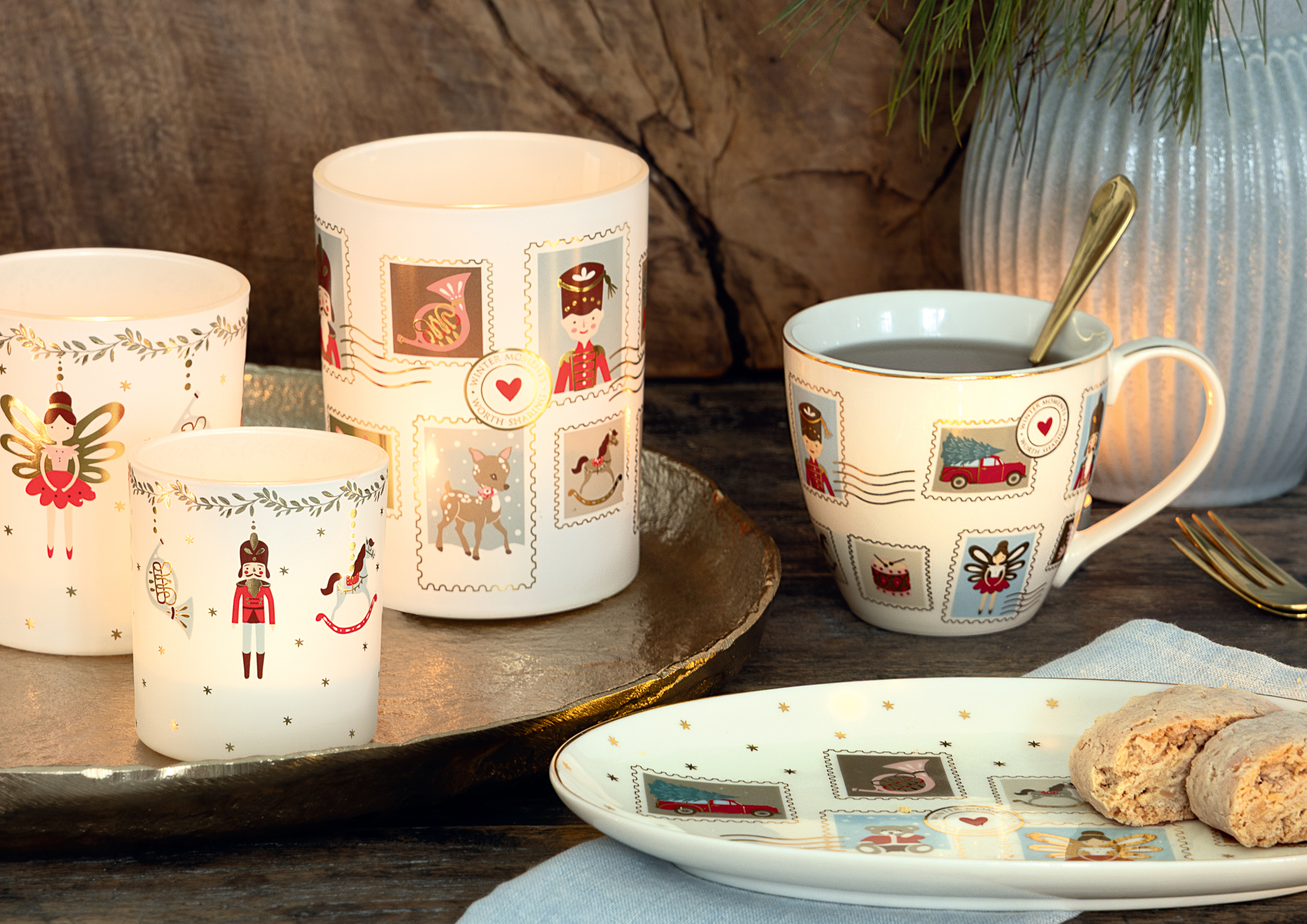 Greengate Becher Cindarella Xmas white