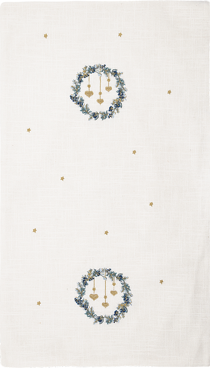 Greengate Tischläufer Zelda white mit Stickerei Table runner with embroidery