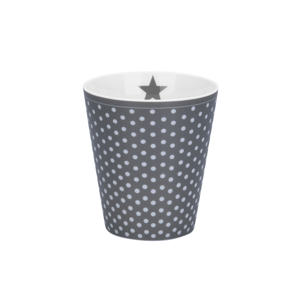 Krasilnikoff Happy Mug  Charcoal micro Dots Trinkbecher dunkel grau