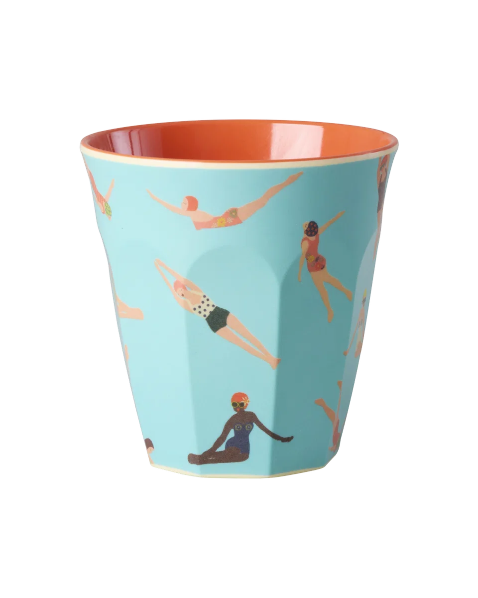 RICE Melamin Becher retro swimster print medium