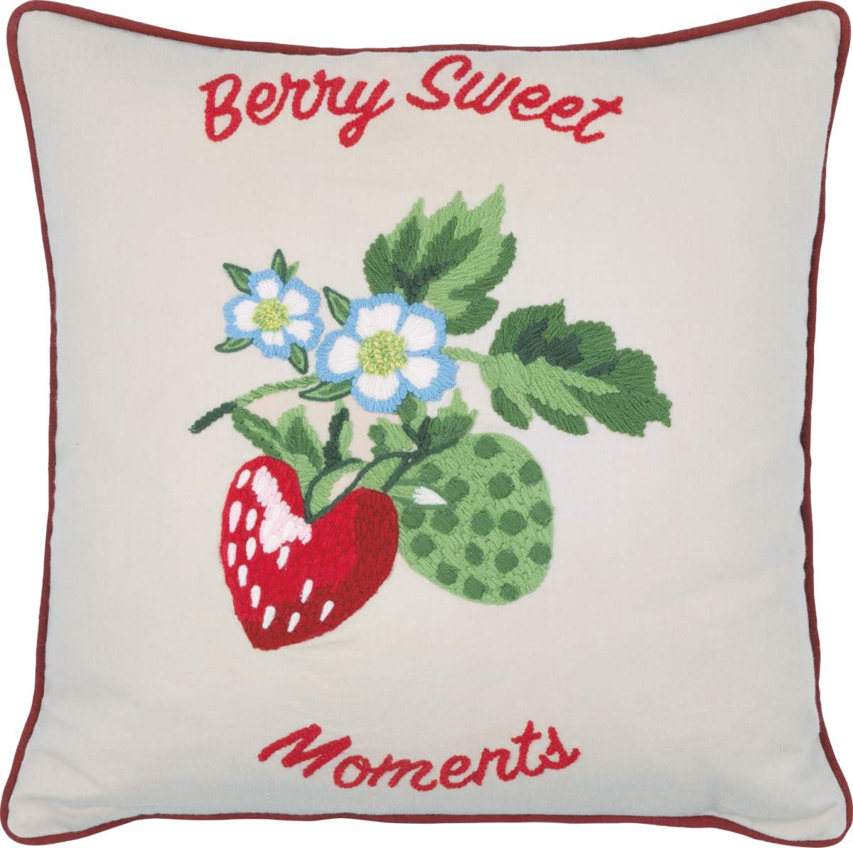 Greengate Kissenbezug Berry sand mit Stickerei 40x40cm w. embroidery