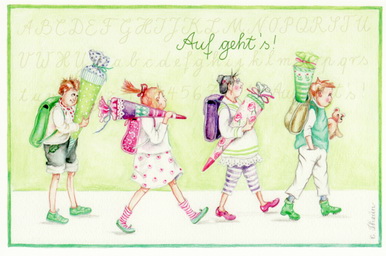 Christina Thrän Postkarte "Auf geht's"