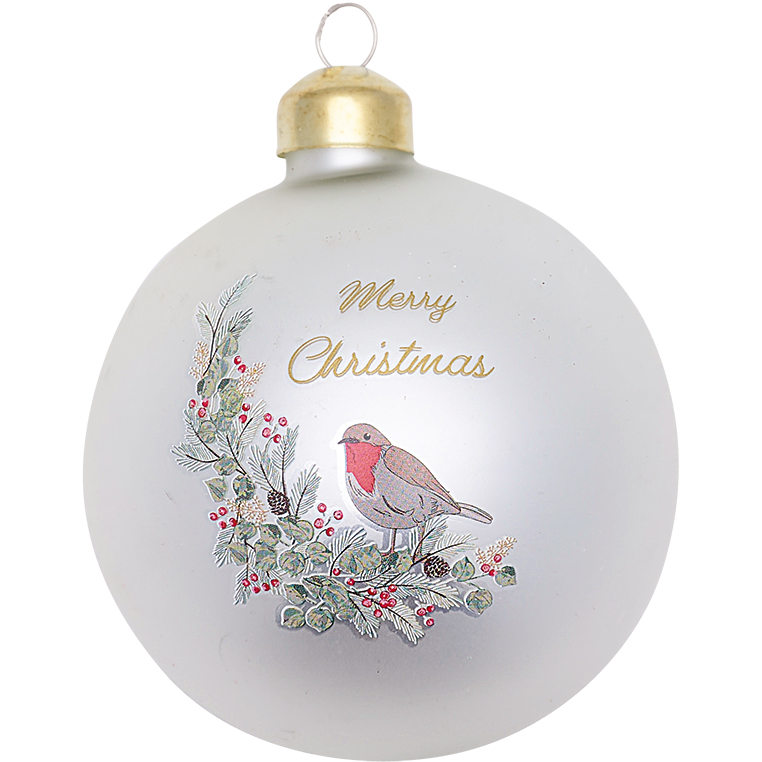 Greengate Weihnachtsbaumanhänger Vogel Leonora white Glas