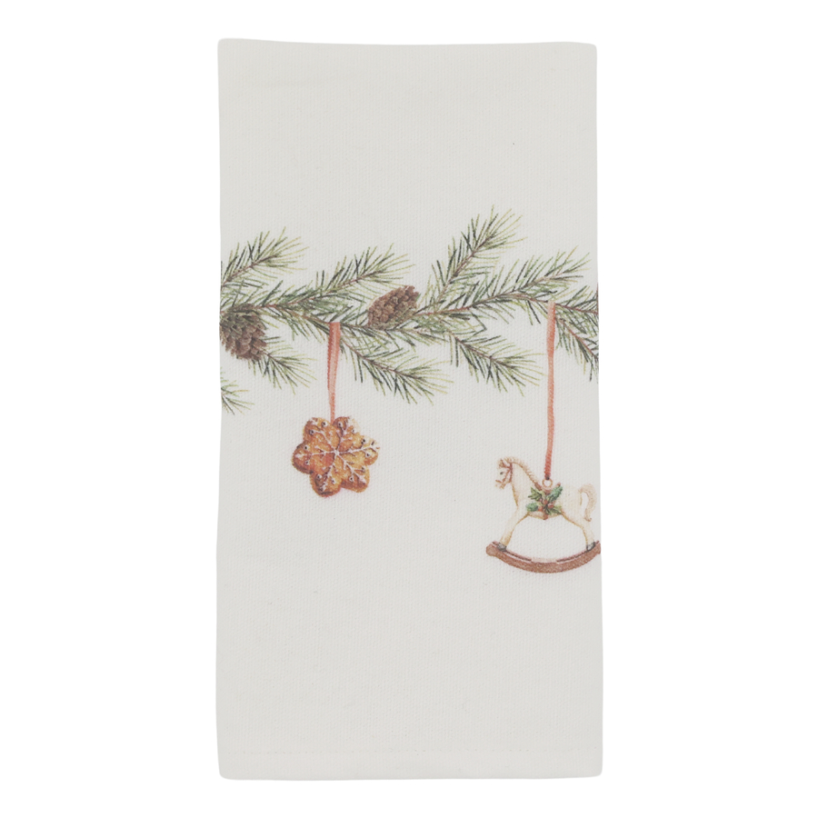 Chic Antique Aix Stoffserviette mit Girlanden L40 cm/B40 cm cremeweiß