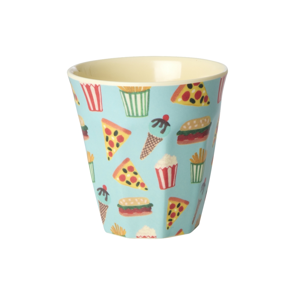 RICE Geschenkset mit 6 Melamin Bechern Fun fair Print mint small